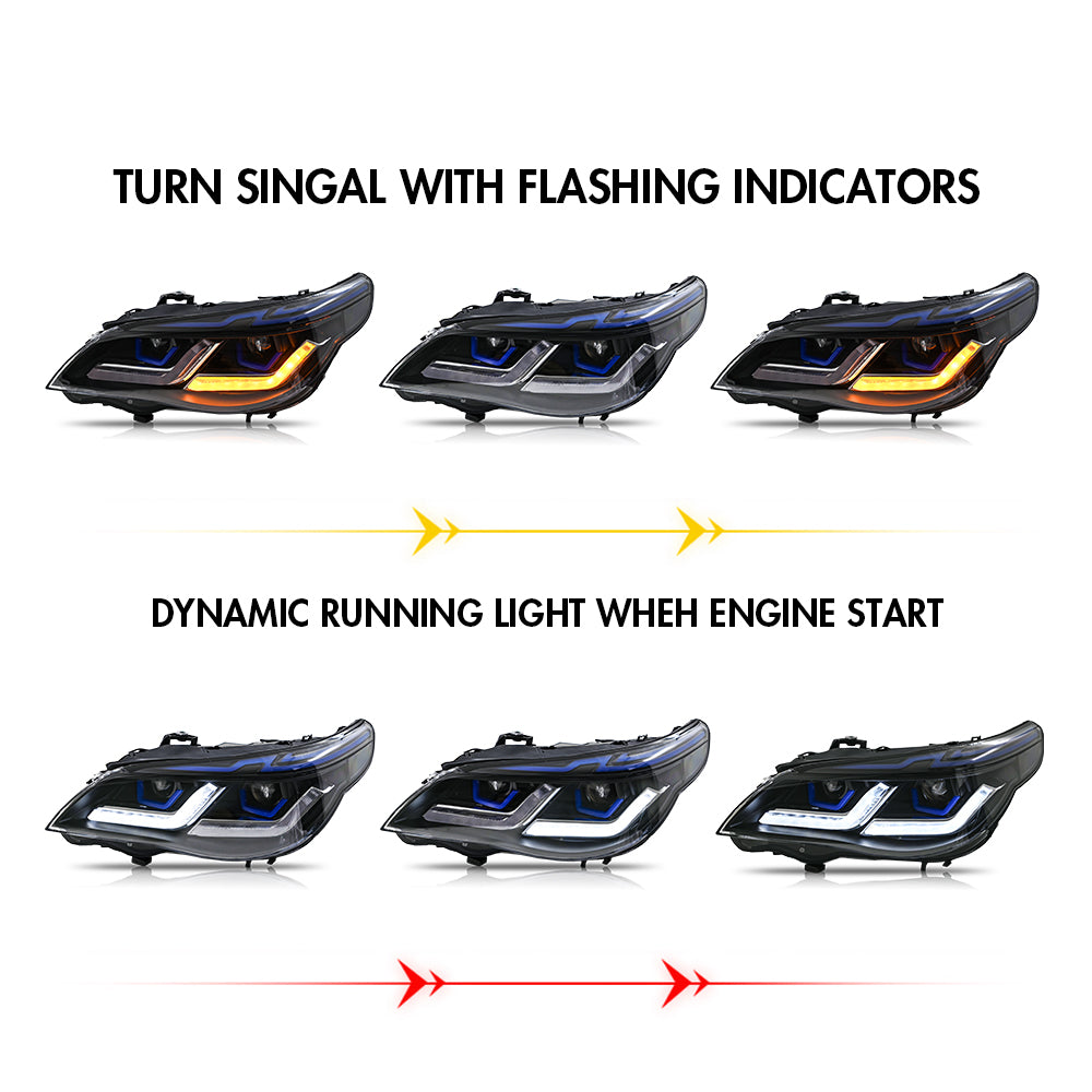 New BMW 5-Series (2004-2010 E60/E61) LED Headlight Assembly, Premium Projector Upgrade, Plug and Play