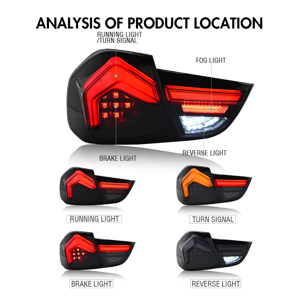 BMW 3-Series Smoked LED Tail Light (2009-2012 E90), Fits 320i/323i/325/330/335
