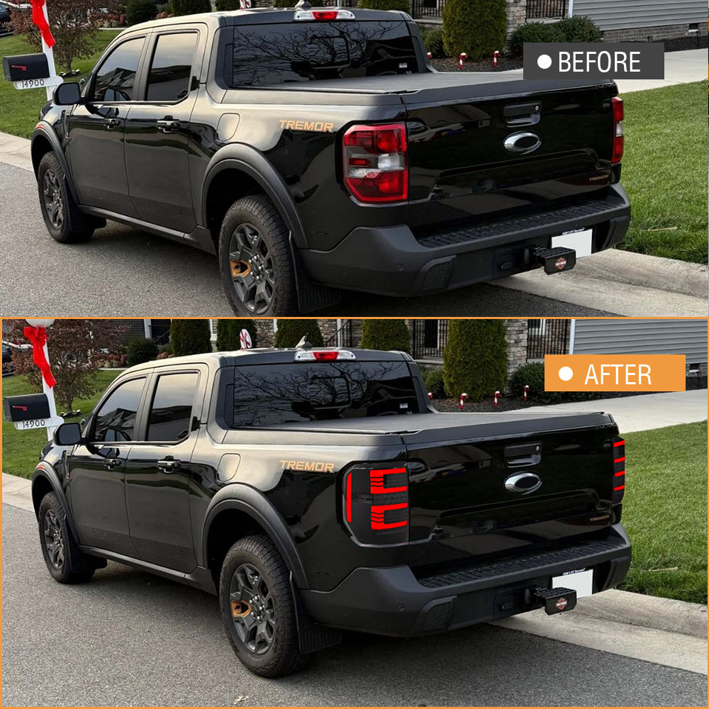 LED Tail Lights for Ford Maverick 2022-2024 XL & XLT – Smoked Lens Taillight Assembly