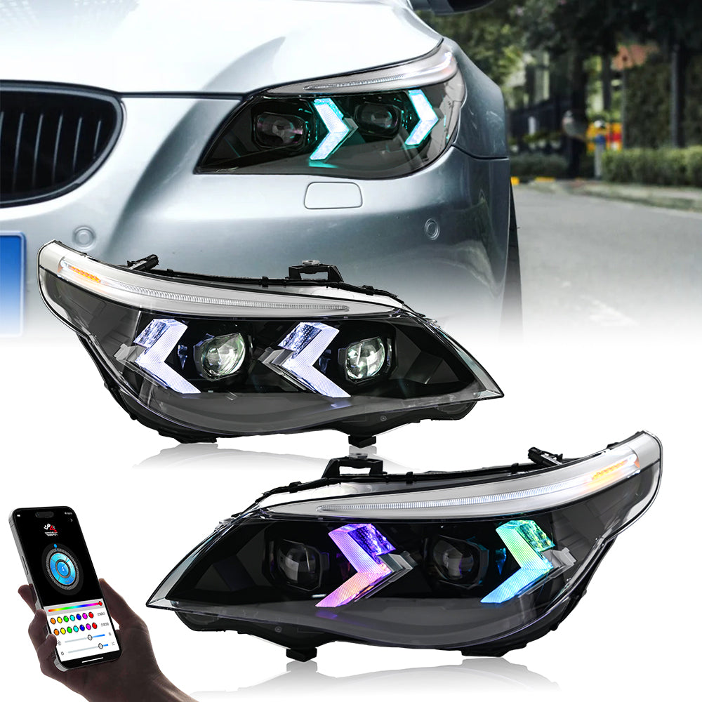 BMW 5-Series (2004-2010 E60/E61) RGB LED Headlight Assembly, Premium P ...