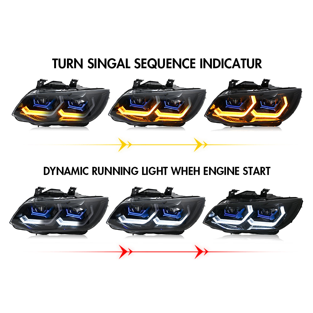 BMW 3-Series LED Headlights (2011-2013 E92/E93 LCI), Fits 325i/328i/335i, Plug and Play, Easy Installation