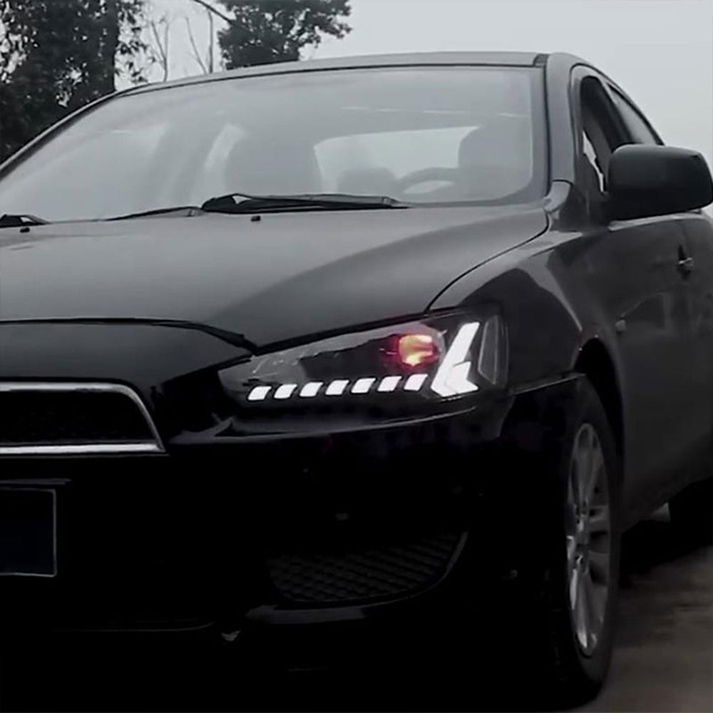 LED Headlights for 2008+ Mitsubishi Lancer & EVO X – Front Lamps with Startup Animation