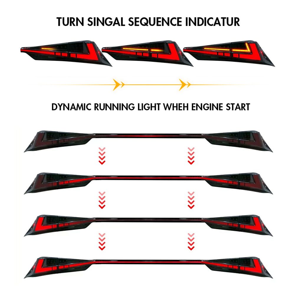 LED Tail Lights for 2014–2020 Lexus IS250 / IS300 / IS350 / IS200t – Sequential Rear Lamps