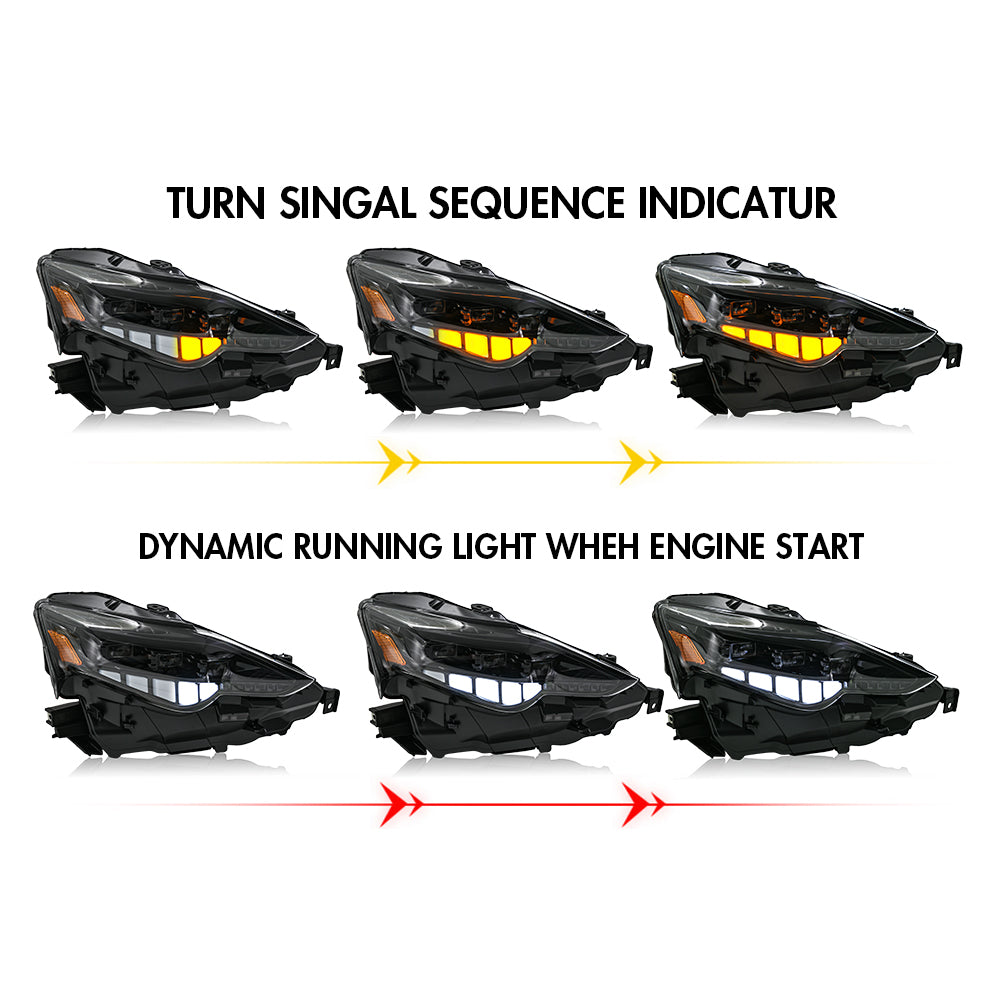 LED Headlights for 2013–2016 Lexus IS250, IS350, IS200t, IS300 Sequential Head Lamps Assembly