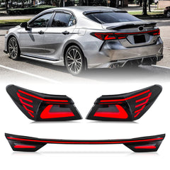 New Style Smoked/RGB LED Tail Lights for 2018–2024 Toyota Camry w/ Start-Up Animation – Sequential Rear Lights Replacement - Kuerled