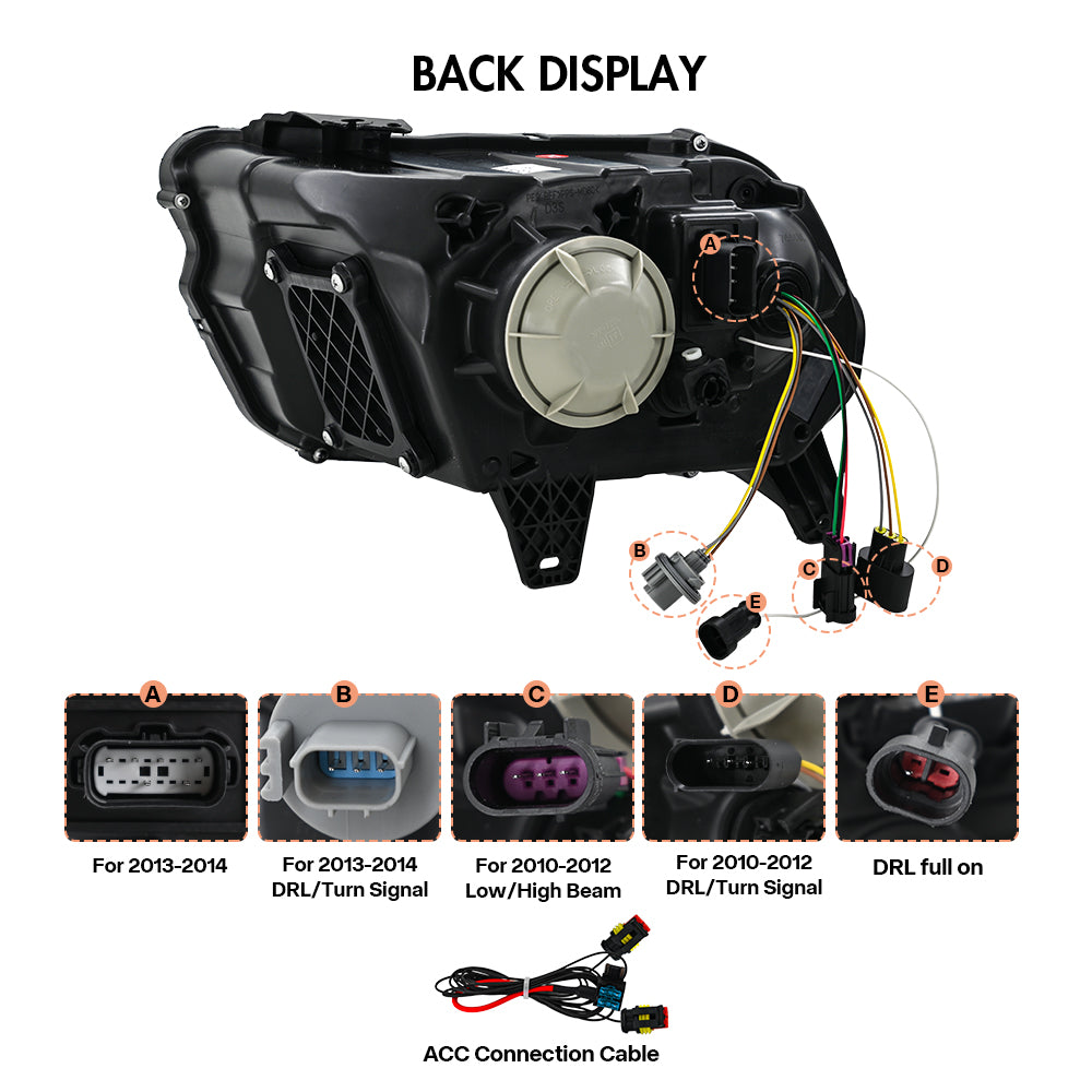 Premium Triple-Projector LED Headlights For 2010-2014 Ford Mustang | Plug & Play Upgrade | Dynamic Sequential Signals