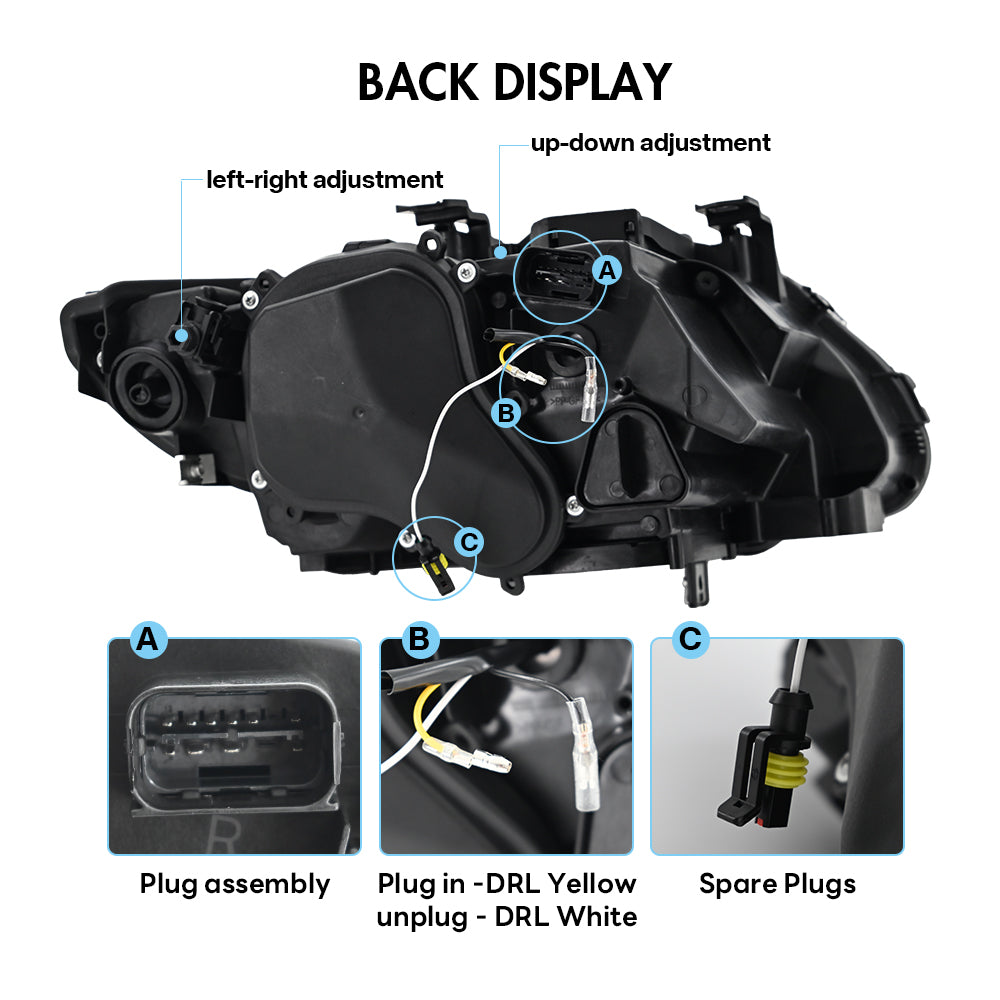 BMW 3-Series LED Headlights (2007-2010 E92/E93/Coupe), Fits 325i/328i/335i, Plug and Play, Easy Installation