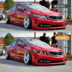 LED Headlight Assembly for 2012-2015 Honda Civic Sedan 4-Door & 2012-2013 Civic Coupe 2-Door, Plug & Play, Devil Eye, Easy Installation