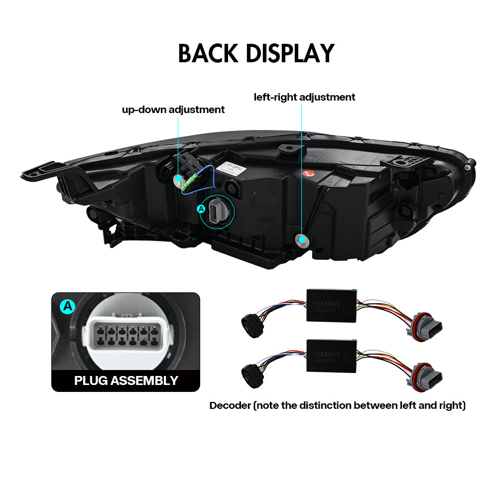2023-2025 Honda Accord LED Headlight Assembly with Demon Eye, Color-Changing Projector, Plug & Play Upgrade for Sedan