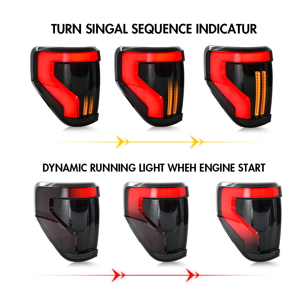 LED Tail Lights for 2009–2014 Ford F-150 – Sequential Smoked Rear Lamps