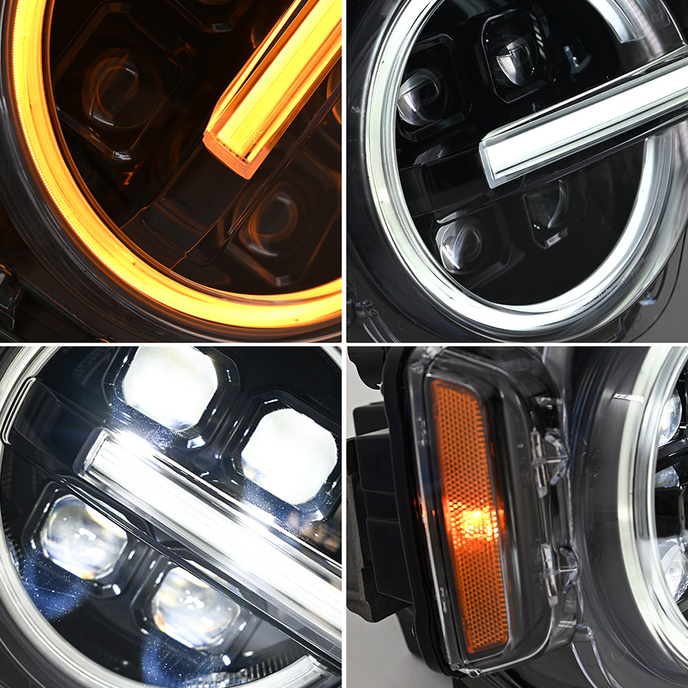 LED Headlights for 2021–2025 Ford Bronco 2/4-Door w/ Sequential Turn Signal & Start-Up DRL