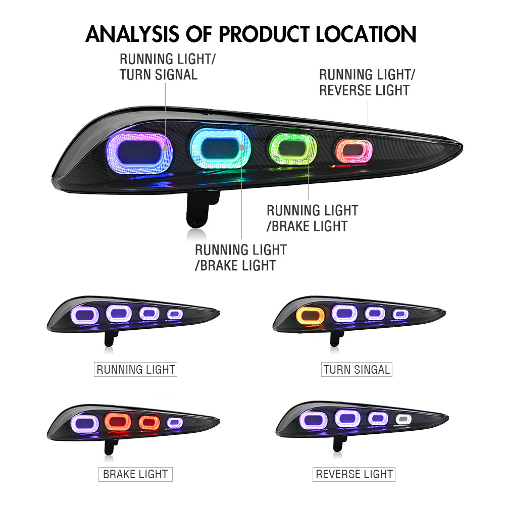 RGB Tail Light Carbon Fiber Style for 2020-2024 Toyota GR Supra A90 & A91 Start up Animation DRL Sequential Indicator Rear Lamp Assembly