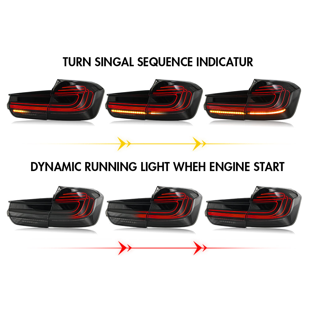 LED Tail Lights for 2013–2018 BMW 3 Series F30 F80 M3 320i 325i 328i 340i | Sequential Turn Signal Rear Lamp Assemblies