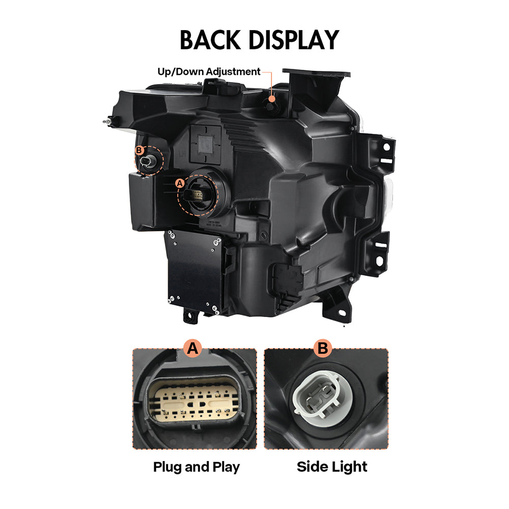 Full LED Headlights Pair for 2024–2025 Ford F-150, 4-Projector with DRL, Startup & Sequential Turn Animation, Plug & Play for STX / XLT / XL/ Tremor - Kuerled