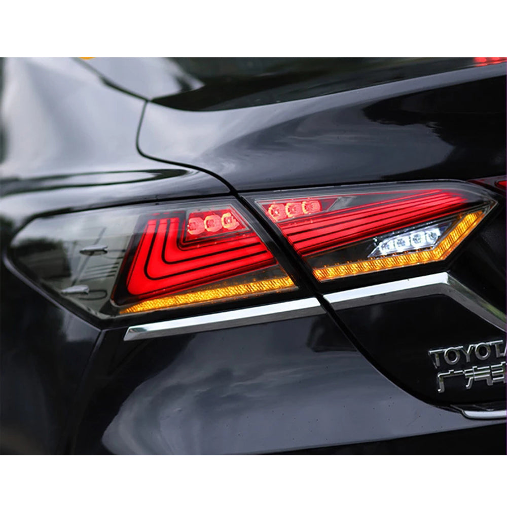 For 2018-2024 Toyota Camry Smoked Led Tail Lights, with Start-up Animation Rear Lights - KuerLED