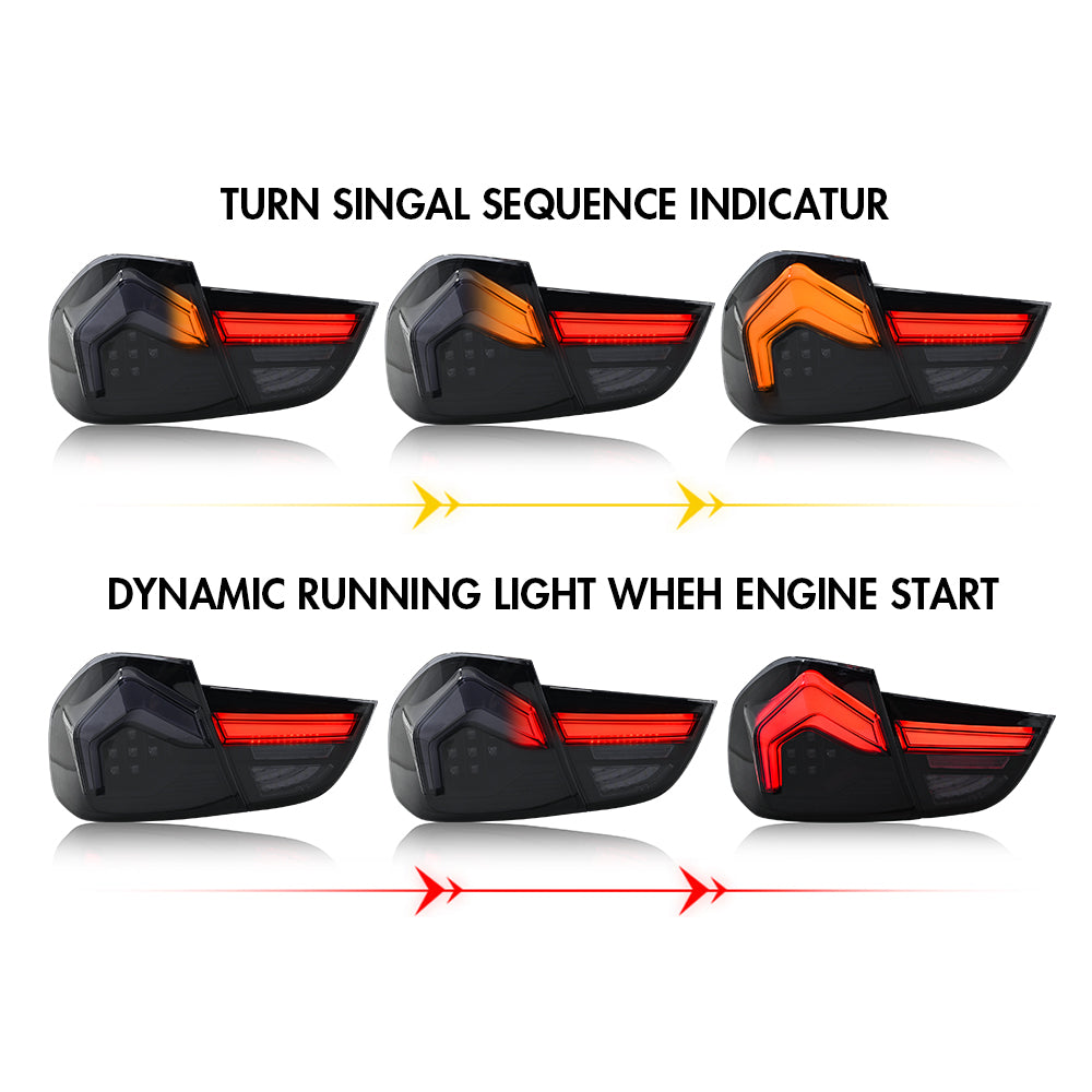 BMW 3-Series Smoked LED Tail Light (2009-2012 E90), Fits 320i/323i/325/330/335