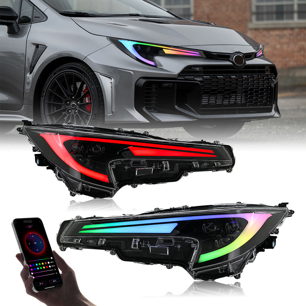 2020-2025 Toyota Corolla Sedan RGB LED Headlight Assembly - OEM Replacement Headlamps - Kuerled