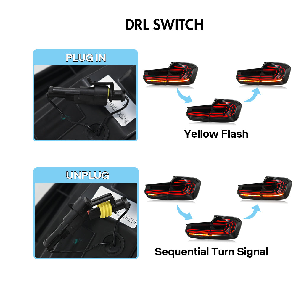 LED Tail Lights for 2013–2018 BMW 3 Series F30 F80 M3 320i 325i 328i 340i | Sequential Turn Signal Rear Lamp Assemblies