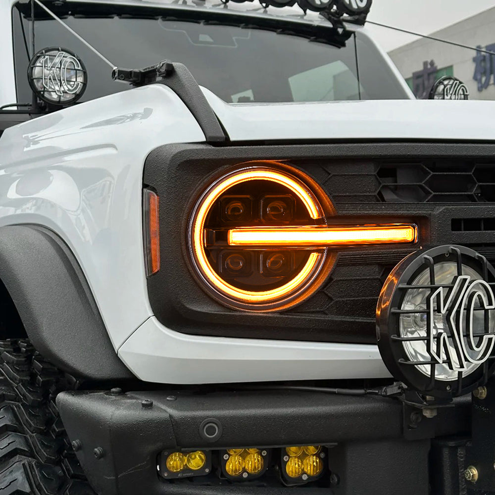 LED Headlights for 2021–2025 Ford Bronco 2/4-Door w/ Sequential Turn Signal & Start-Up DRL