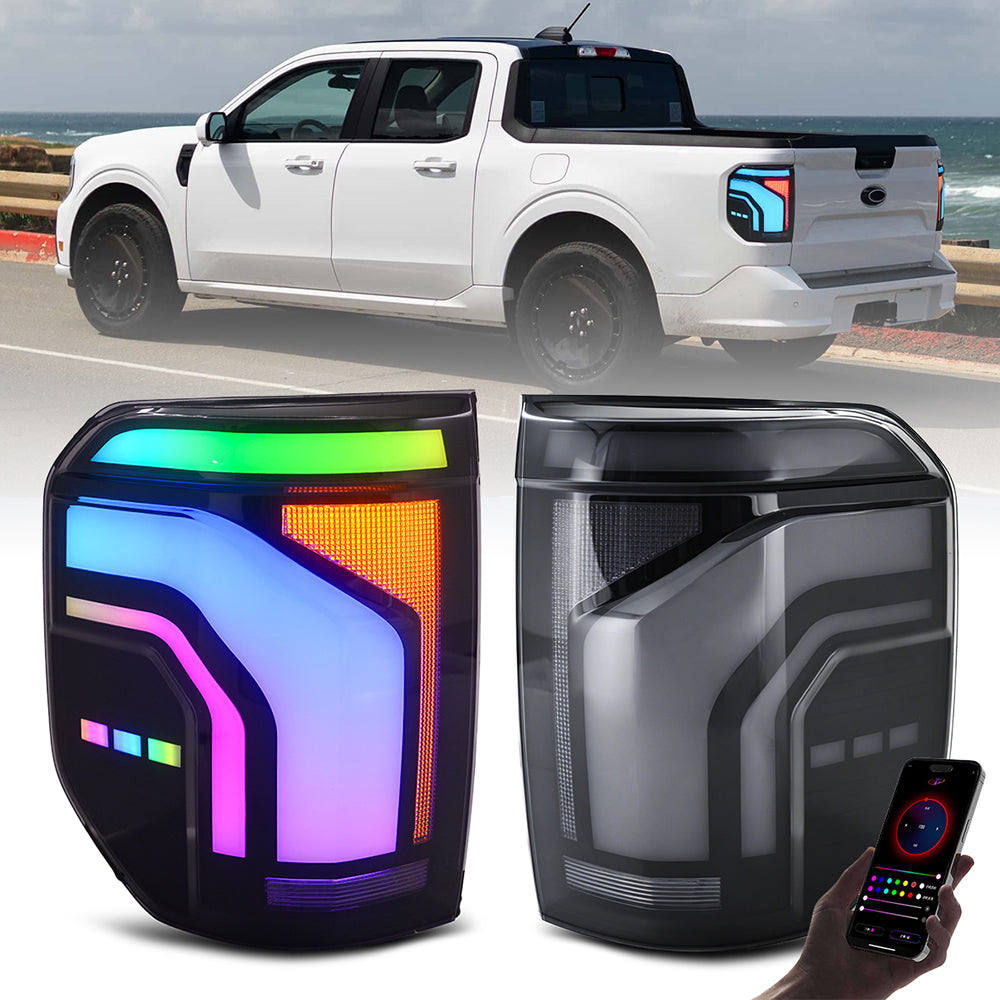Full RGB LED Tail Lights for 2022-2024 Ford Maverick | Startup Animation, Plug & Play, Fits All Trims