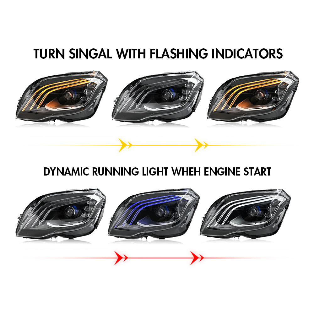 LED Headlights for 2013–2015 Mercedes-Benz GLK350 & GLK250 – Front Headlamp Assembly (Pair)