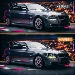 BMW 3-Series LED Headlights (2005-2012 E90/E91), Fits 320i/323i/325/328i/330/335 Halogen/Xenon - Kuerled