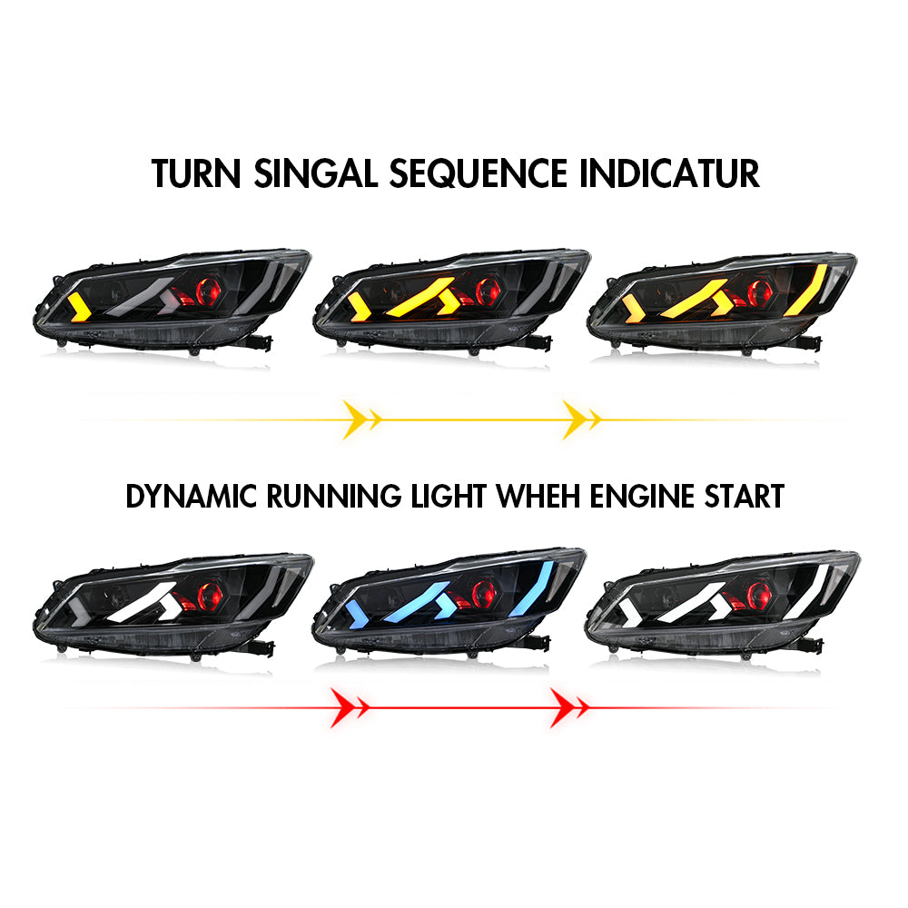 LED Headlight for 2016-2017 Accord 4door (Include Hybrid/LX/Touring Models),Easy Installation, Plug and Play with Devil Eye - Kuerled