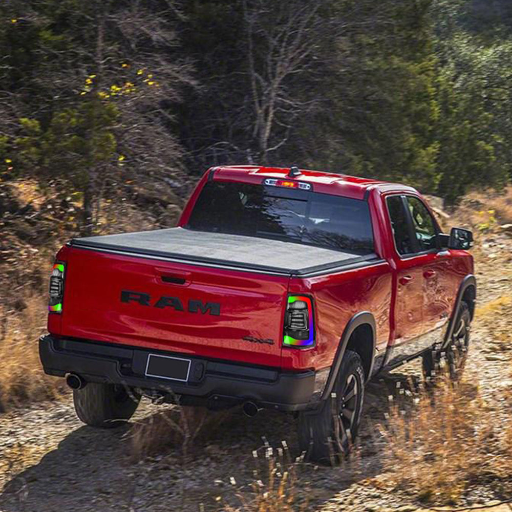 Ram Rampage Rear Lights RGB Tail Lights Assembly Dynamic led light bar Black Housing Compatible ...