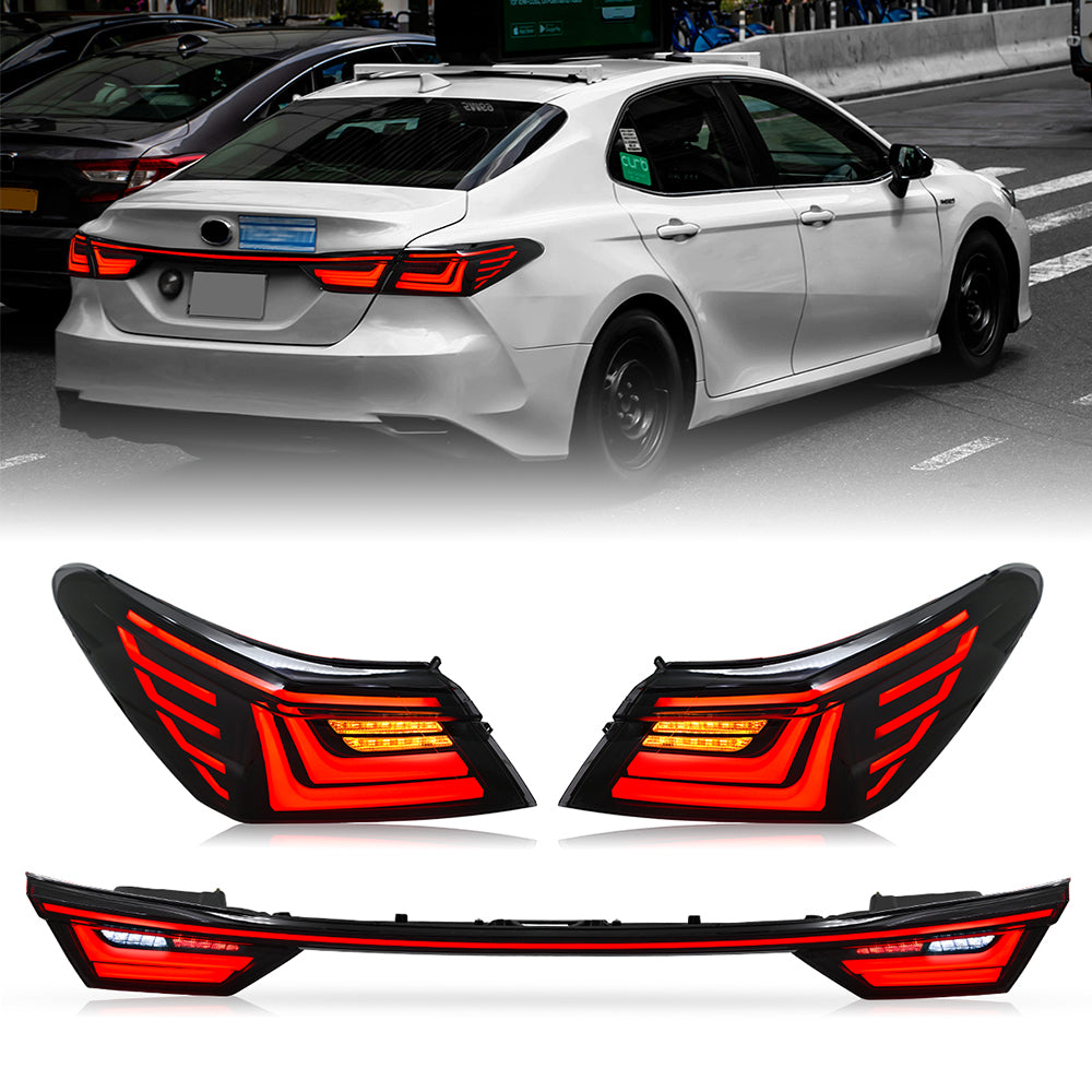 Smoked/RGB LED Tail Lights for 2018–2024 Toyota Camry w/ Start-Up Animation – Sequential Rear Lights Replacement