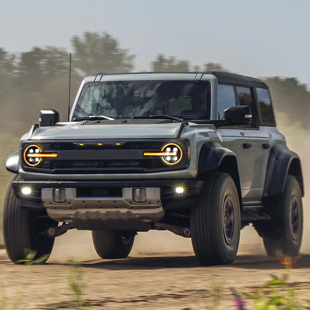 LED Headlights for 2021–2025 Ford Bronco 2/4-Door w/ Sequential Turn Signal & Start-Up DRL