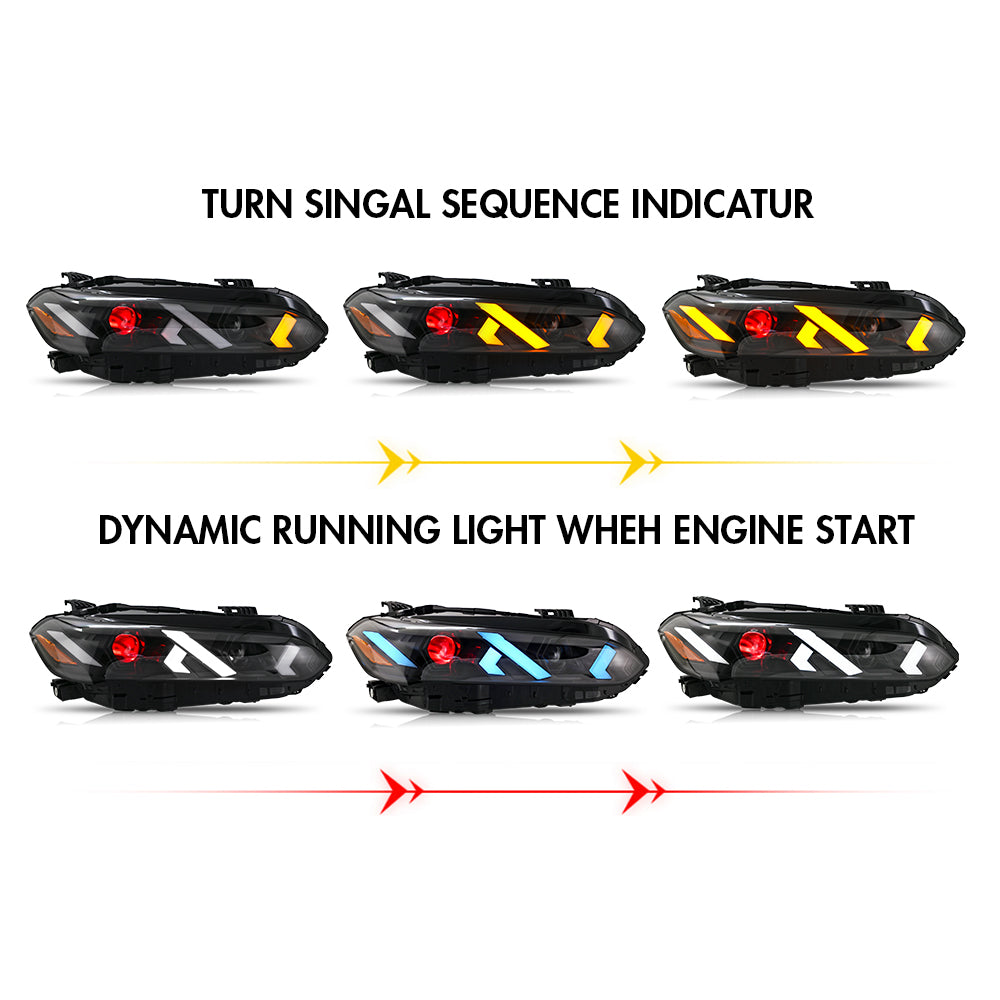 LED Headlight Assembly for 2022-2025 Honda Civic 11th Gen Sedan 4-Door, Plug & Play, Devil Eye, Easy Installation