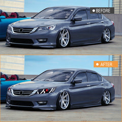 LED Headlight for 2013-2015 Accord 4door (Include Hybrid/LX/Touring Models),Easy Installation, Plug and Play with Devil Eye - Kuerled