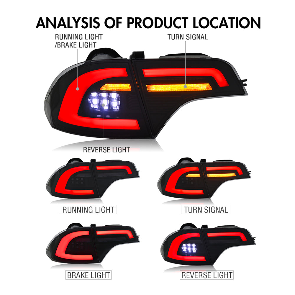 thumbnail image 2 of Anzo LED Tail Lights For 2006-2011 Honda Civic 4-Door Sedan – Black Housing 2 of 5