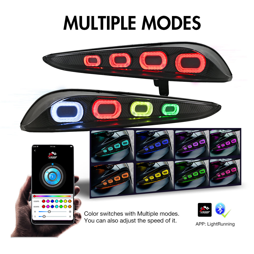 RGB Tail Light Carbon Fiber Style for 2020-2024 Toyota GR Supra A90 & A91 Start up Animation DRL Sequential Indicator Rear Lamp Assembly