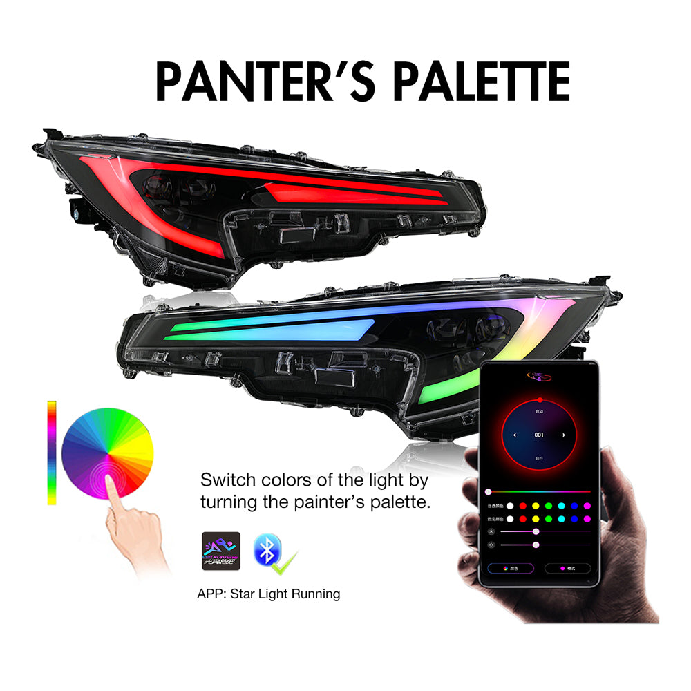 2020-2025 Toyota Corolla Sedan RGB LED Headlight Assembly - OEM Replacement Headlamps - Kuerled