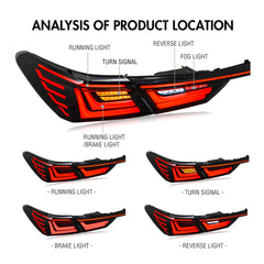 Smoked/RGB LED Tail Lights for 2018–2024 Toyota Camry w/ Start-Up Animation – Sequential Rear Lights Replacement