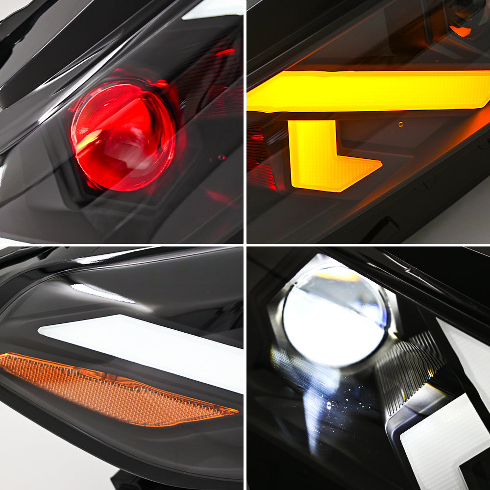 LED Headlight Assembly for 2022-2025 Honda Civic 11th Gen Sedan 4-Door, Plug & Play, Devil Eye, Easy Installation