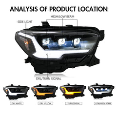 2016-2022 Toyota Tacoma LED Headlights, DOT Approved, Plug & Play Install - Kuerled
