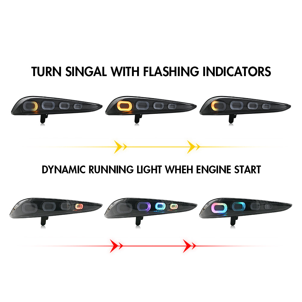 RGB Tail Light Carbon Fiber Style for 2020-2024 Toyota GR Supra A90 & A91 Start up Animation DRL Sequential Indicator Rear Lamp Assembly
