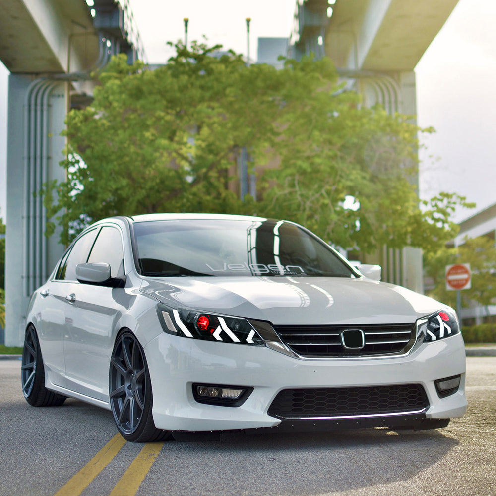 LED Headlight for 2013-2015 Accord 4door (Include Hybrid/LX/Touring Models),Easy Installation, Plug and Play with Devil Eye - Kuerled