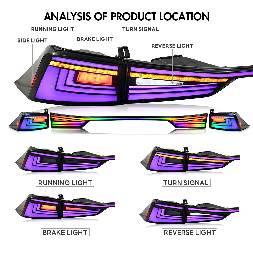 RGB LED Tail Lights for 2014–2020 Lexus IS250 / IS300 / IS350 / IS200t – Sequential Rear Lamps