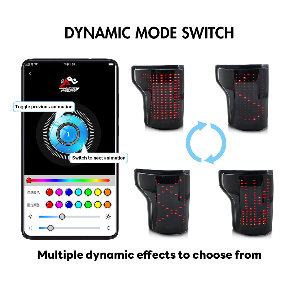 Animated Digital Tail Light for Ford F150 2015-2020, LED Upgrade (Excludes Blind Spot Feature)