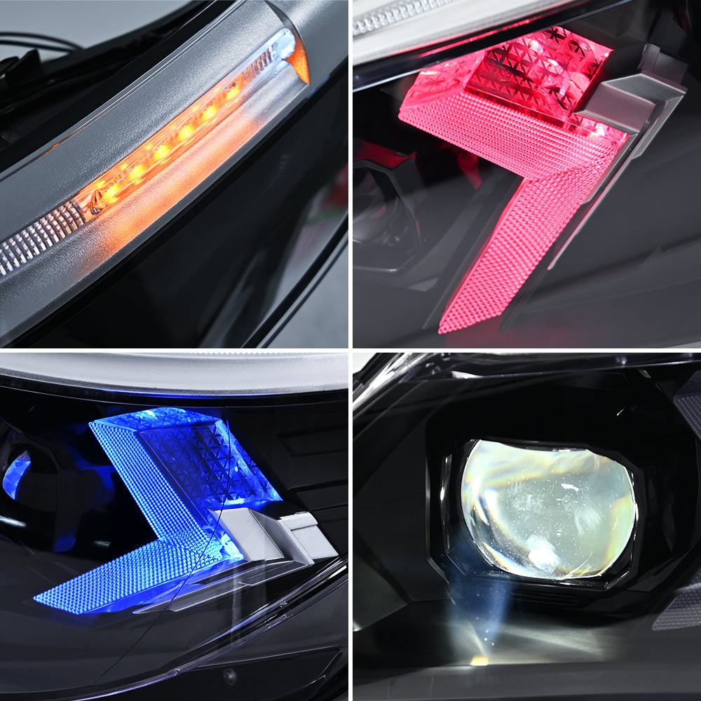 BMW 5-Series (2004-2010 E60/E61) RGB LED Headlight Assembly, Premium Projector Upgrade, Plug and Play