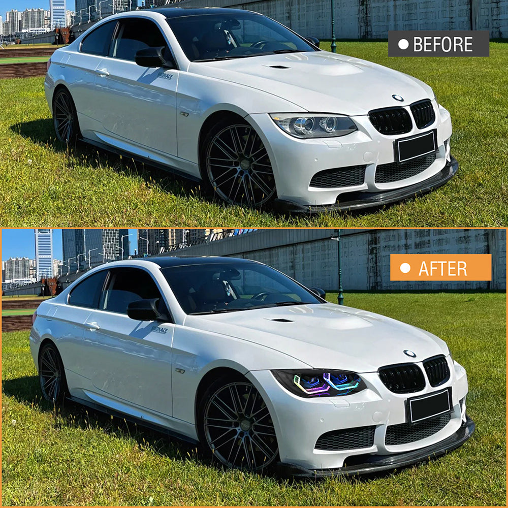 BMW 3-Series RGB LED Headlights (2011-2013 E92/E93/Coupe), Fits 325i/328i/335i, Plug and Play, Easy Installation - Kuerled