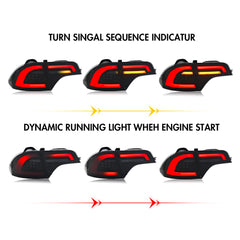 Honda Civic 8th Gen (2006-2011) LED Tail Light, Dynamic Running Light, Plug & Play Upgrade - Kuerled