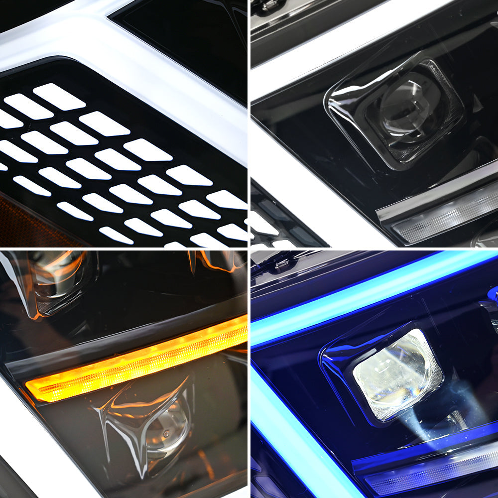 LED Headlight for 2009-2021 Mitsubishi Pajero V93/V97, With Dynamic Animation Lights - Kuerled