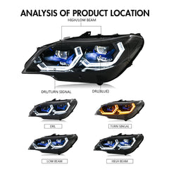 BMW Z4 LED Headlights (2009-2016 E89/Roadster), Fits sDrive28i/sDrive30i/sDrive35i/sDrive35is, Plug and Play, Easy Installation