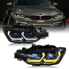 BMW 3-Series (2013-2018 F30/F31 328i/335i) LED Headlight Assembly, Dual-Color-DRL, Premium Projector Upgrade - Kuerled