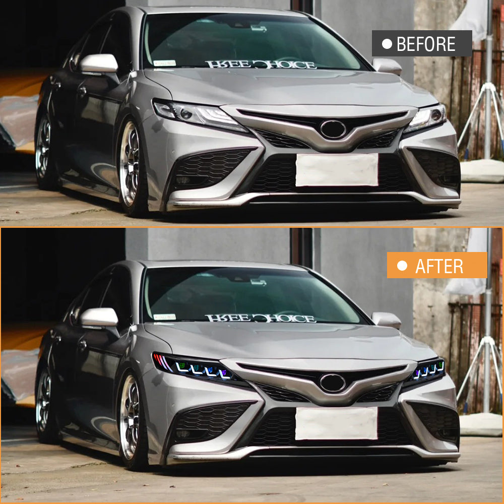 KuerLED New RGB Headlights For 2018-2024 Toyota Camry LE SE XLE XSE TRD (Quad Projectors Headlights) - KuerLED