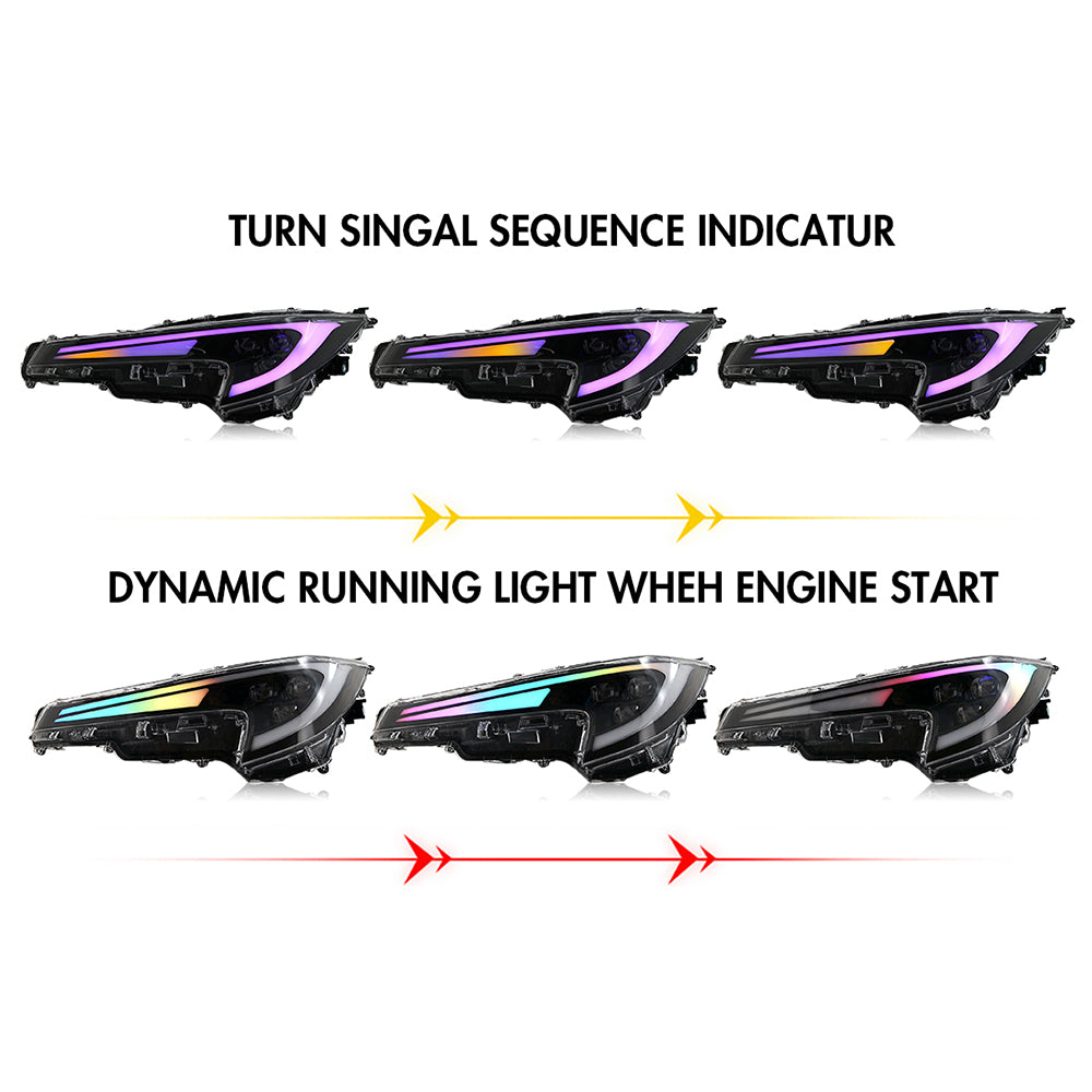 2020-2025 Toyota Corolla Sedan RGB LED Headlight Assembly - OEM Replacement Headlamps - Kuerled